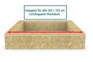 OSB isolierter Aufsatzkranz 125 x 125 cm (für Lichtkuppel Flachdach Pyramide) – Bild 3
