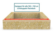 OSB isolierter Aufsatzkranz 150 x 150 cm (für Lichtkuppel Flachdach Pyramide) – Bild 3