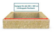 OSB isolierter Aufsatzkranz 200 x 300 cm (für Reguläre Lichtkuppel Flachdach) – Bild 3