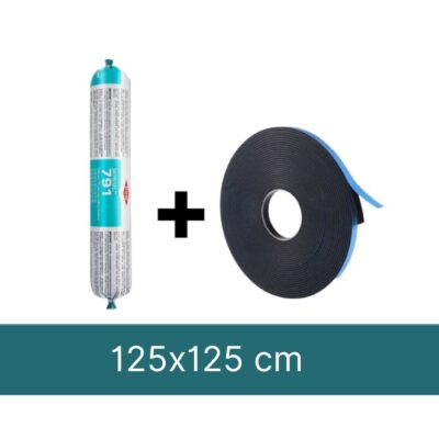 Montageset für 1 x Pyramide Lichtkuppel Flachdach 125 x 125 cm